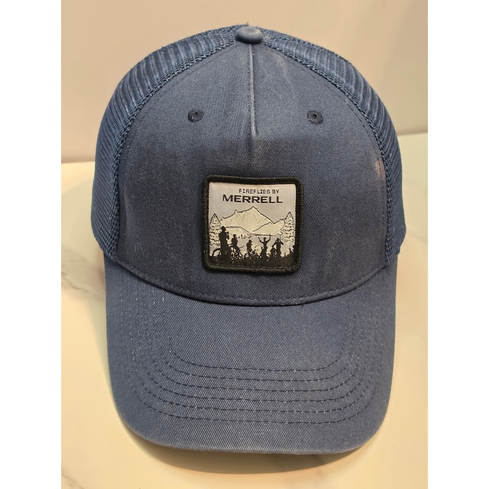 Merrell Fireflies Mountain Patch Trucker Hat Navy Blue Mesh Snapback Cap Mens